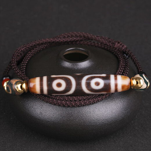 Yanyun jewelry boutique wealth three-eyed old dzi bead pendant necklace chalcedony agate amulet pendant crystal agate men and women