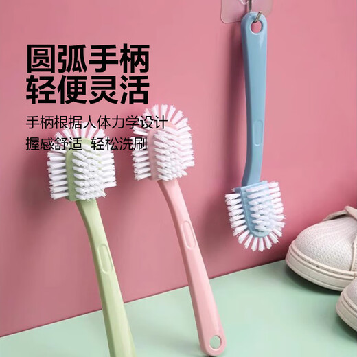 JD Logistics Shoe Brush Multifunctional Five-sided Brush Head Moderately Hard and Soft, Shoe Washing Artifact Laundry Brush No Dead Angle Random Color 2 Pack