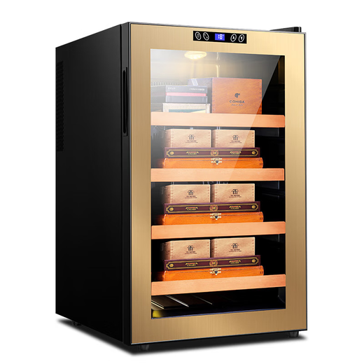 Double FK-65C cigar cabinet, constant temperature humidifier, electronic cigar cabinet, refrigerator, ice bar, wine cabinet, 65C full cigar box, black