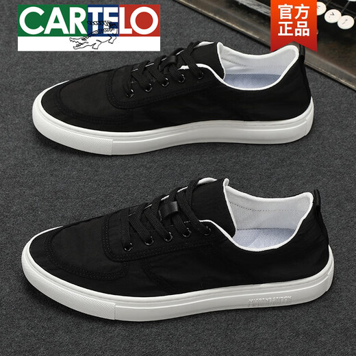 Cartelo Spring Spring Ice Wire Tape Zapatos Hombres 2025 Nuevos zapatos de lienzo Blok Blow Breatable White Zapatos Outumn Lace-Up Casual Shoes White 7102 40