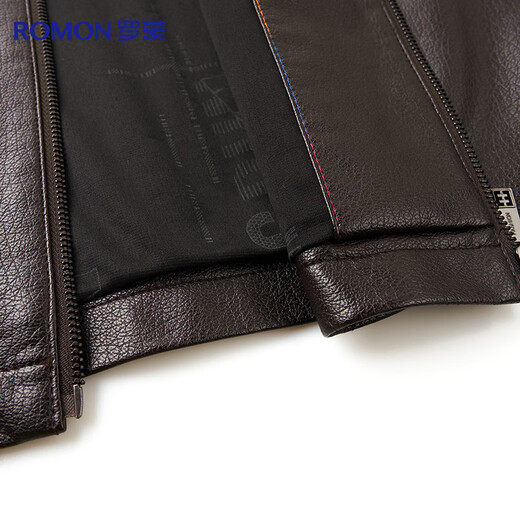 Luo Meng Leather Jacket Men's Autumn and Winter Middle-aged Velvet Thickened Stand-Collar Jacket Warm Leather Jacket Middle-aged and Elderly Men's Top