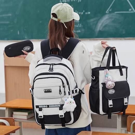 GPHF Japan GP burden reduction and spine protection schoolbag for women with super large capacity new style junior high school students backpack elementary school students backpack 9905 black three-piece set collection add shopping cart baby gift pendant