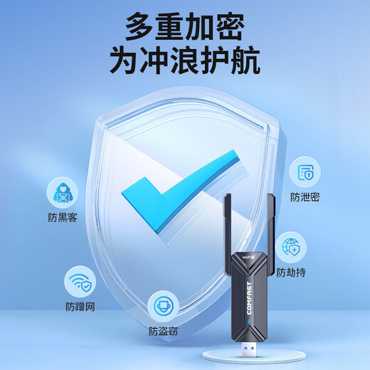 Comfast Wi-Fi7 Gigabit USB беспроводная сетевая карта Степень, посвященная BE6500 Wireless Wi-Fi-приемник E-Sports Трехлочный 5G-ноутбук Wi-Fi Wi-Fi.
