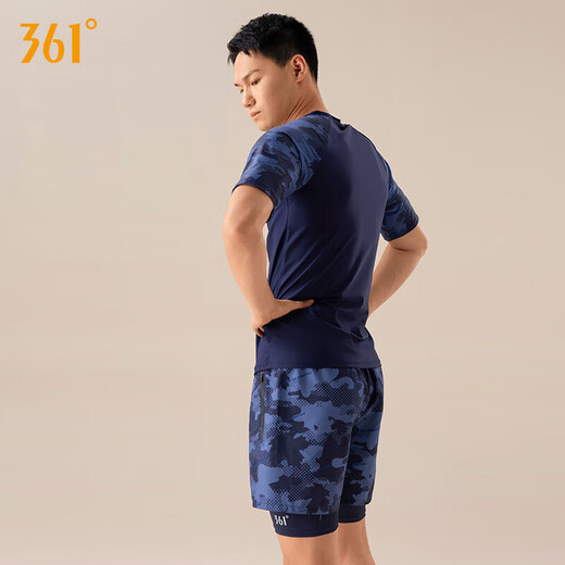 361 men's swimsuit and trunks set 2-piece swimsuit top full body men's professional flat-angle quick-drying swimming equipment