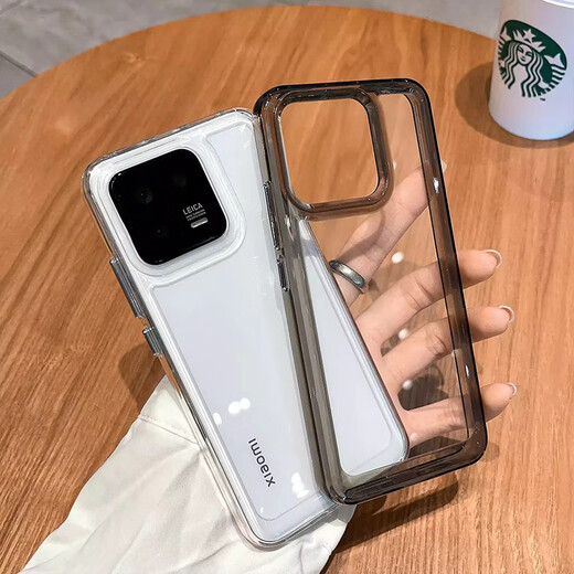 Yuning is suitable for Xiaomi 15 mobile phone case, Xiaomi 14Pro transparent space shell, Xiaomi 13 high-definition high-transparency Xiaomi 13Pro acrylic high-end protective shell, space shell-transparent black Xiaomi 14 Pro