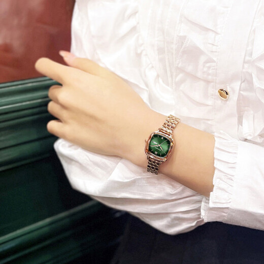 Star Emperor's Counter Importierte Bewegung Watch für Frauen modisch leuchten Luxus vollautomatischer Quarzwache Diamond -Set Einfache wasserdichte Uhr für die importierte Bewegung von Girlfriend Star Emperor TL1105 Frauen Uhr - Dark Green