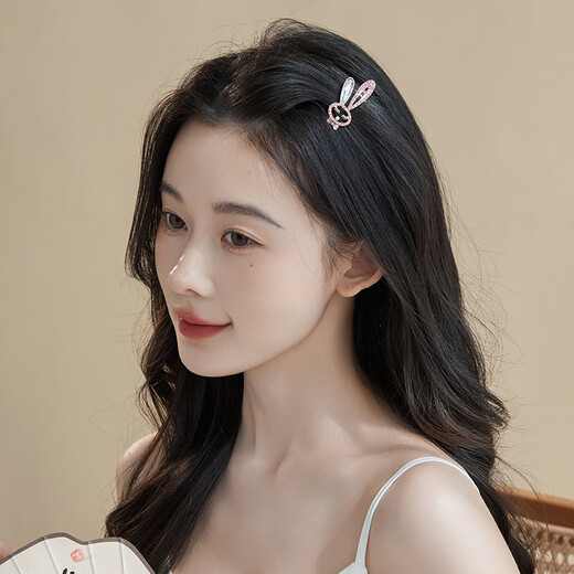 Chimera (CHIMERA) rhinestone hairpin Korean bunny cute one-word clip side clip bangs clip hairpin girl birthday gift