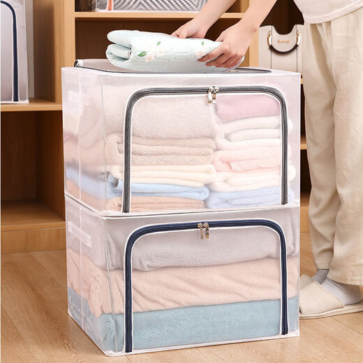 GUOTAIJIAHE extra large folding storage box transparent fabric storage box wholesale clothing quilt hundred box home clothing storage box fruit green plastic slider affordable model 24L 40*30*20cm