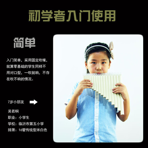 Pan flute 16 tube 18 tube 32 tube double row mobile resin plastic instrument beginners play flute c/g C tune New 18 tube beige arc style + lettering +
