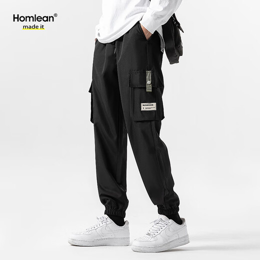 Homlean Casual Hosen Herrenherbst- und Winterwolle und Velvet -Samt verdickte warme und vielseitige Arbeitskleidung Sport Toilettenhose 9938 Schwarz 3xl