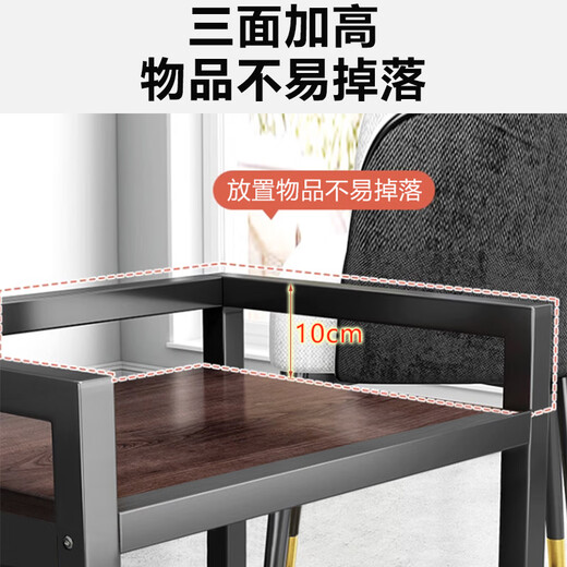 Zhuobo coffee table small table tea table mahjong table side table sofa side table storage rack tea cabinet CJ03 double layer black walnut color