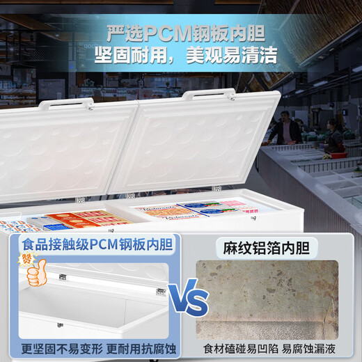 Haier Congélateur Commercial Grande Capacité Ménage Ultra-basse Température Congélateur De Fruits De Mer Réfrigérateur Pas Besoin De Dégivrage Fréquent Économie D'énergie 300L/500L Ou Plus 719L Contrôle Électronique De La Température -38 Degrés Double Porte