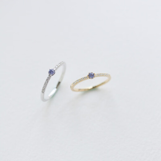 DL 1998 Fat Donglai same style tanzanite ring, retro white, blue and purple tanzanite color, micro-paved small zircons, 925 silver simple base, gold style/HK code 10#