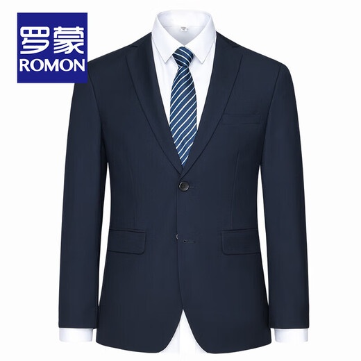 Romon (Romon) Suit personalizado de alta gama Men's Slim Proful Traje formal de traje de traje mejor traje de novio Botón doble Botón Negro (traje + pantalones + camisa) Tamaño XL (agregue 8 regalos)