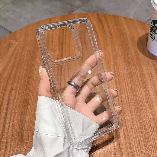 Yuning is suitable for Xiaomi 15 mobile phone case, Xiaomi 14Pro transparent space shell, Xiaomi 13 high-definition high-transparency Xiaomi 13Pro acrylic high-end protective shell, space shell-transparent black Xiaomi 14 Pro