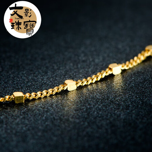 Wenying Wei Enya 18K gold necklace/gold necklace/rose gold/necklace/side column spacer necklace 40-45CM gold color 40CM about 2.5-2.7 grams