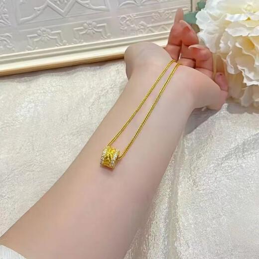 Yi Yi ancient gold dot diamond wheat ear Lutong pure gold 999 small waist pendant gold chain as a gift for girlfriend transfer. According to the day's gold price + labor fee + additional settlement, deposit