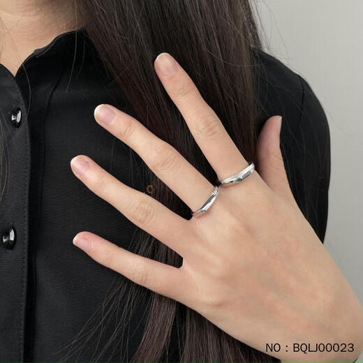 Kaibaolou Pt950 platinum couple ring men and women platinum pair ring geometric irregular live mouth couple ring deeply in love 6.77g pair