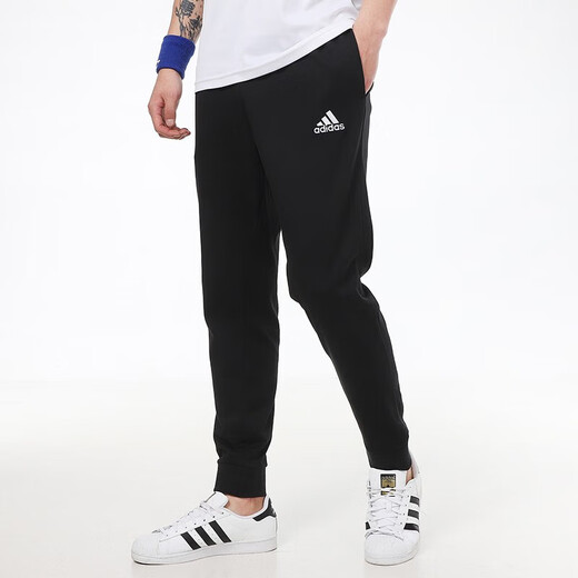 ADIDAS阿迪达斯男裤运动裤24秋季新款快干透气跑步健身训练卫裤长裤子男 GK9226/经典黑-单层/时尚logo S
