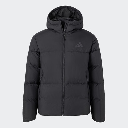 阿迪达斯 （adidas）羽绒服男装2024秋冬新款运动服保暖连帽男士夹克外套JV6187 JV6187黑色 XL