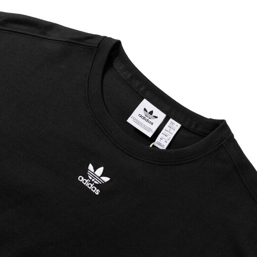 阿迪达斯 （adidas）三叶草短袖女装2025年夏季新款圆领短款运动服跑步健身透气休闲T IT9887黑色 XS
