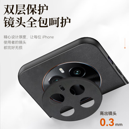 mlnew 真我GT5Pro镜头全包手机壳RMx3888防滑保护壳小羊皮手机套防摔保护套5G 【酒红色】配高清全屏软膜