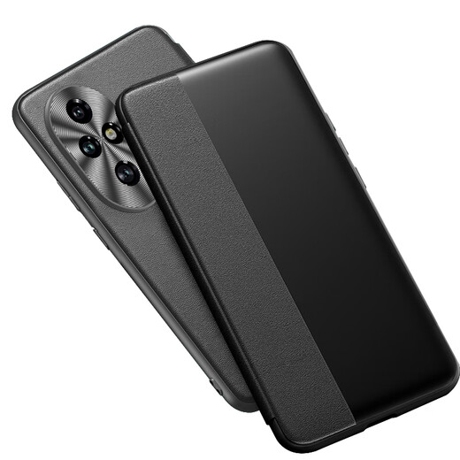 STRYFER适用荣耀200Pro手机壳翻盖honor华为荣耀200pro保护皮套全包防摔曲面屏ELP-AN00素皮男士款-爵士黑