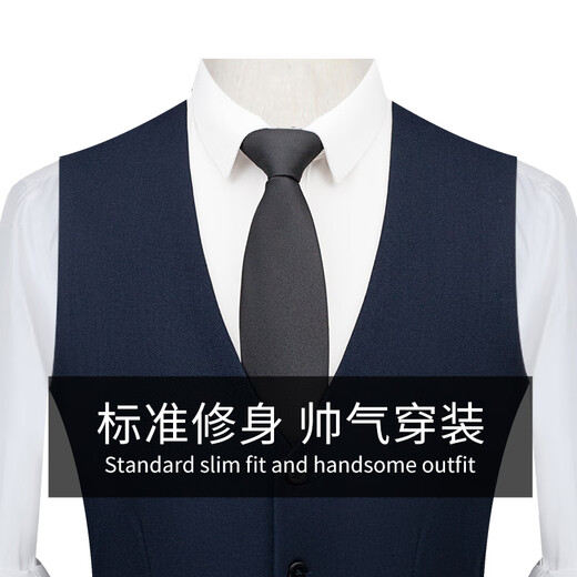 ROMON [with wool] Suit vest for men business formal wear horse clip vest vest suit men's black XL