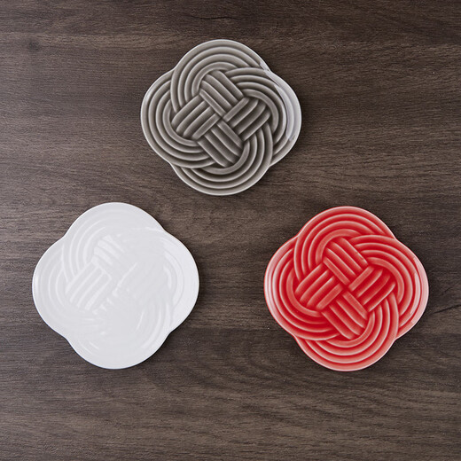Original imported Japanese Mino boiled water to attract Japanese knots and ceramic tableware desserts and desserts plates for household small plates 13053-12801 Small plate white 4.21 inches
