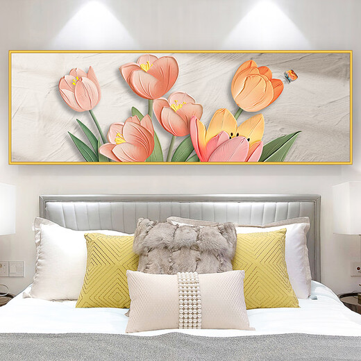 Phty Bedroom Decoration Pintura Sentido de alta gama sin golpear las pegatinas modernas de la noche de la cama Autoadhesiva Pintura de pared Sala de estar Sofá Murales de pared Doble yu Feifei TH-1396 Viene con el adhesivo No. 1: ancho 90 cm x altura 30