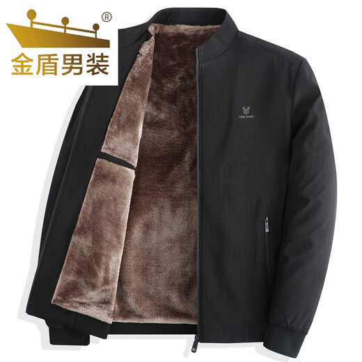 
Gold Shield (JINDUN) plus velvet jacket for men in autumn and winter 2024 new style middle-aged and elderly dad thick warm jacket casual top blue [N9903R plus cotton] 175/L