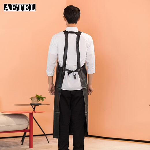 AETEL beef tendon PU soft leather apron waterproof and oil-proof dishwashing fish killing kitchen apron work clothes seafood aquatic catering special