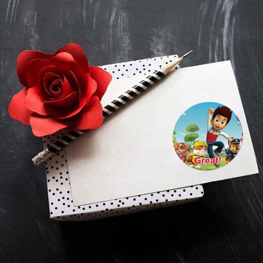 500贴/卷卡通儿童汪汪队贴纸巡逻队可爱学生教师表扬奖励贴纸贴画 H718和H719(各一卷)