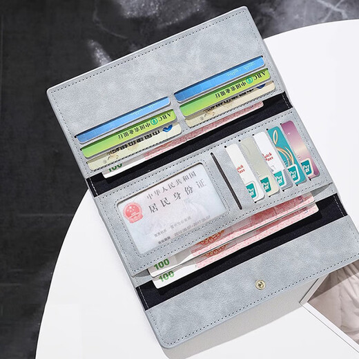 Portefeuille Lingyunhe Portefeuille Long Carte ID Portefeuille Portefeuille de rangement multi-cartes minces portefeuille Long Portefeuille [getleman Grey] [portefeuille de rangement multi-cartes léger et mince]