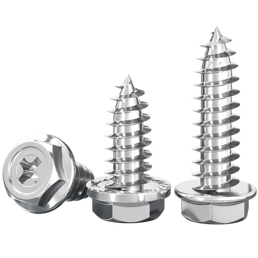 Fengji 304 stainless steel cross cavity flange out-of-surface hexagonal self-tapping screws with tip and tail pad screws MM3M4M5M6 304 without teeth-M8*30 5 pcs