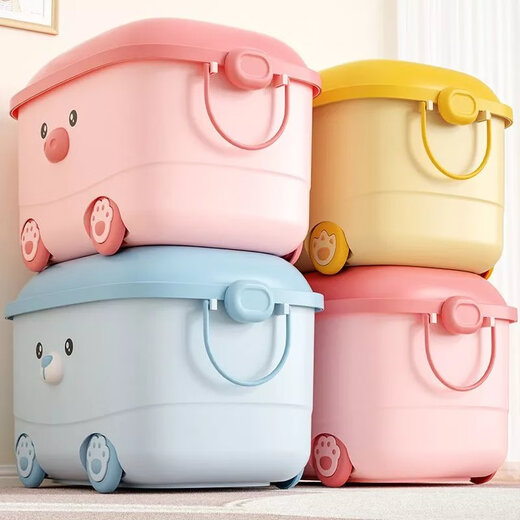 Pastoral Flower House New Year Decoration Children's Toy Storage Box Frame Building Block Storage Box Home Baby Organizing Box Large Capacity Clothing Medium Size - Pink Piggy 1 Pack