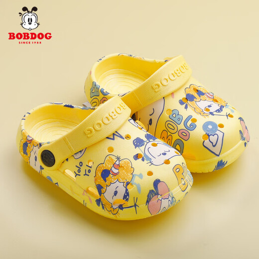 BOBDOG Children's Slippers Boys and Girls Croc Shoes Baby Sandals Beach Shoes Summer Sandals Yellow 140 Code