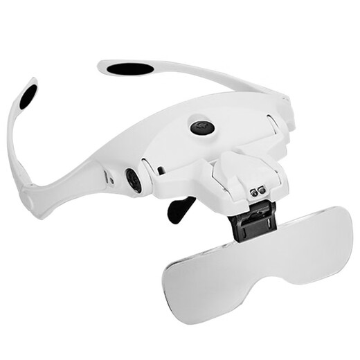 眼科牙科放大镜头戴式放大镜毛孔拔黑头粉刺美睫师眼镜美容院专用灯嫁接睫毛高清 BST-9892B1 电池款 小镜片