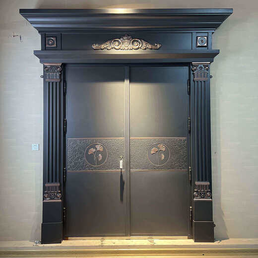 Delijia villa door simple home security door entrance door rural stainless steel double door living room zinc titanium alloy entrance style 2 per square