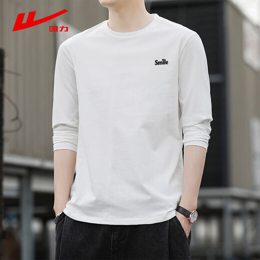Pull back long-sleeved T-shirt men's autumn pure cotton men's T-shirt solid color bottoming shirt men's versatile clothes men's clothing