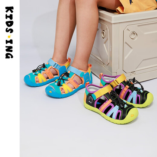 Kids.ing Kedi Star children's river tracing shoes sandals summer new boys and girls Baotou sports beach shoes blue 28 suitable for foot length 17.1-17.7cm
