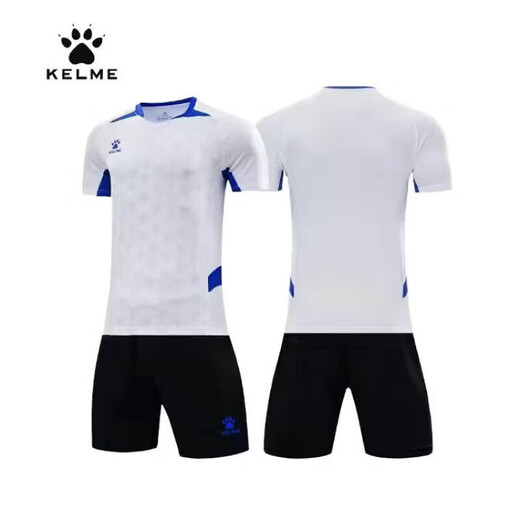 卡尔美（KELME）足球服套装定制卡尔美短袖球衣男女比赛训练队服速干套装印字印号 019白-金 XL(身高170-175)