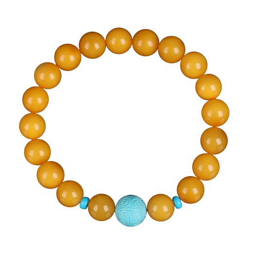 OUCERNY beeswax bead bracelet natural amber raw stone beeswax bead bead bead diy cultural toy bracelet to send Chinese Valentine's Day gift