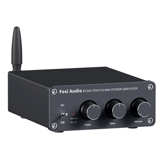 FOSI AUDIO Audio BT20A Bluetooth Digital Amplifier All-in-One Fever Level HIFI High Power Amplifier Professional Audio Music Player Black [24V/4.5A Power Adapter]
