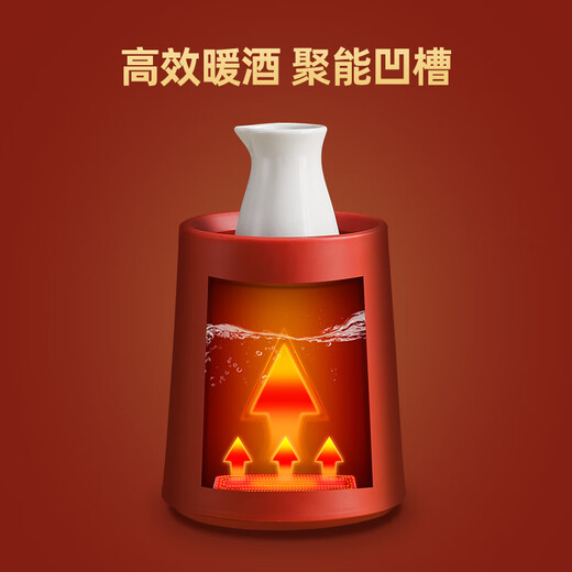 LOTOR wine warmer, electric milk warmer, wine warmer, wine scalding ceramic, rice wine, white wine heating pot, Chinese wine warming pot, health pot, palace red 0.25L gift box