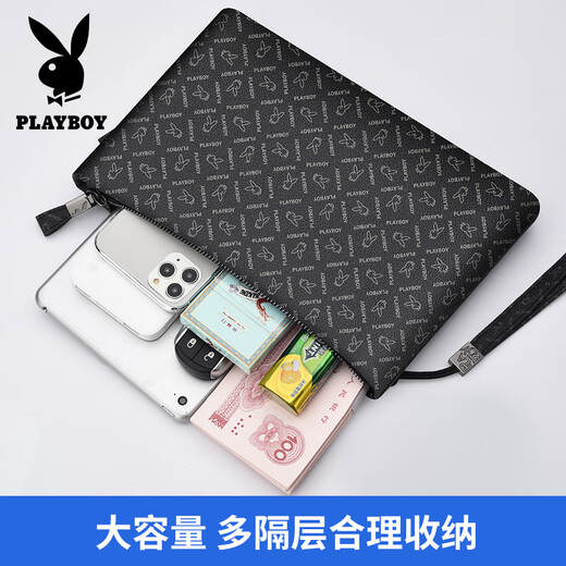 花花公子（PLAYBOY）手包男士手拿包便携大容量信封包商务手抓包休闲钱夹包送老公礼物