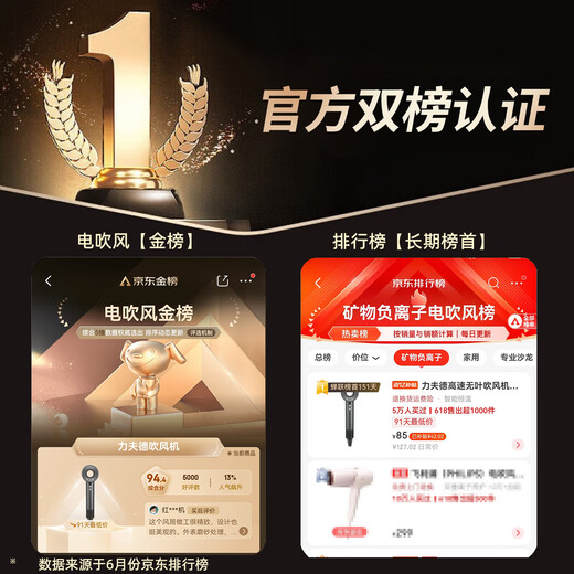 Lifude powerful high-speed hair dryer electric hair dryer Huaqiangbei top with household silent negative ion high-power non-harming hair strong wind dryer hotel quick-drying portable hair care and hair care top version rose red single nozzle 1.8 meters wire + gift box