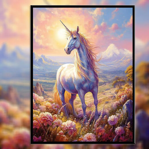 Taoli Family High-Pretty Horse to Success Unicorn Wooden Puzzle 1000 pieces with frames for adults and unzip gifts for children to play Unicorn (White Horse) - Gift Box-H753 500 pieces of wooden puzzle (breaks)