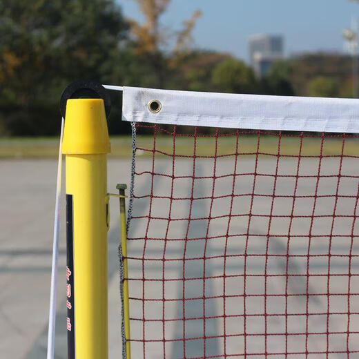 HKDA固定式羽毛球网架室内外简易羽毛球网柱地插式户外标准升降排球架 25m 直埋固定款+标配