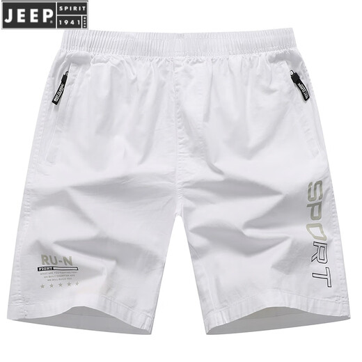 JEEP SPIRIT男装纯色短裤男夏季运动外穿休闲大裤衩子棉质五分裤潮沙滩裤 9227深蓝 2XL